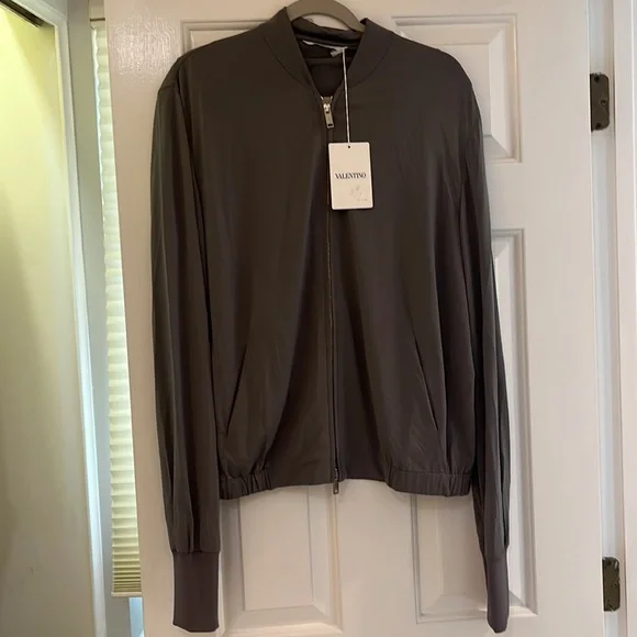 $1400 Valentino Size 46(S) Viscose Zip Up Bomber Jacket NWT
